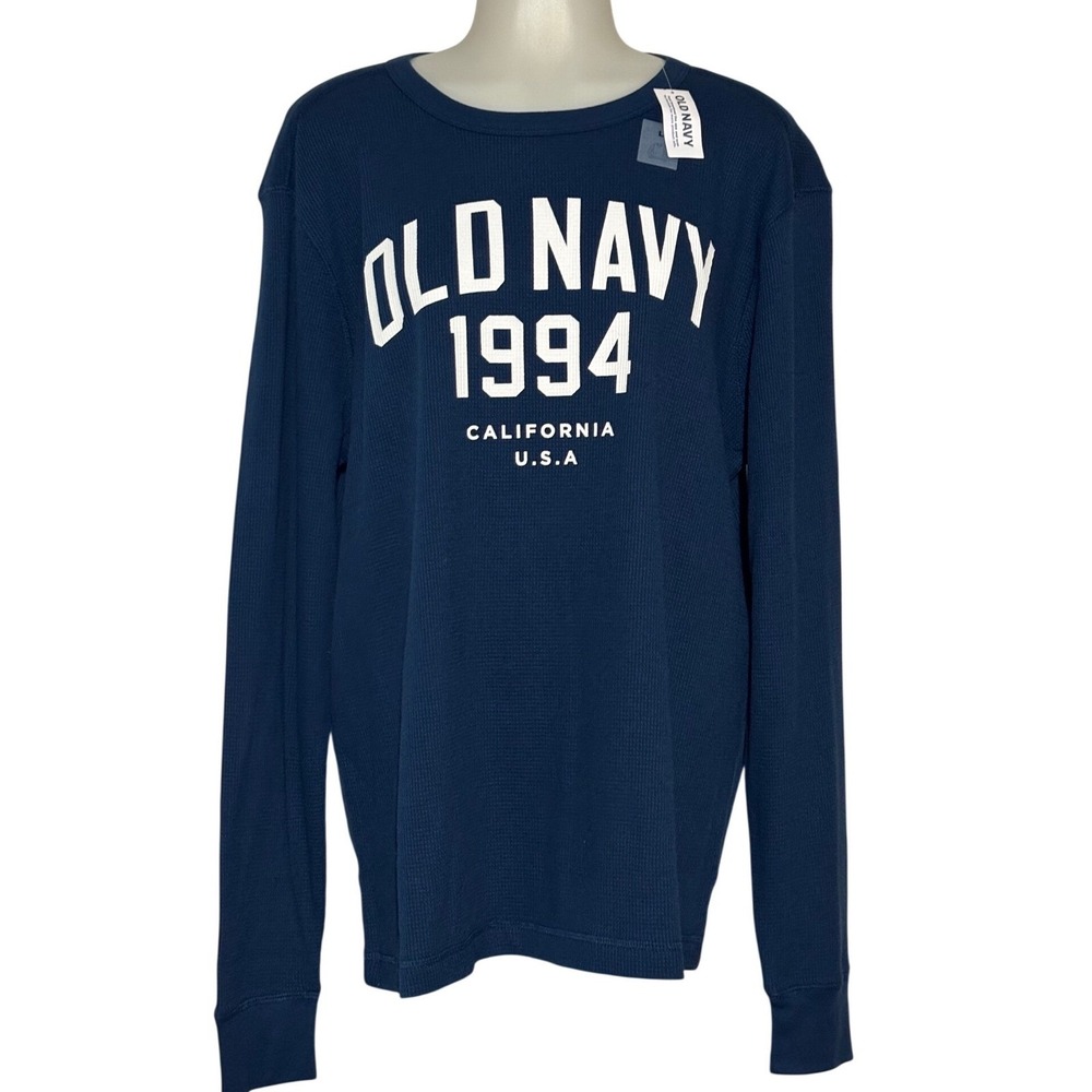 Old Navy Mens Long Sleeve Thermal Shirt Top 1994 California USA Navy L